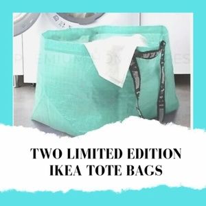 IKEA Bags - 2 IKEA Slukis Frakta TURQUOISE Reusable Tote Bags IKEA Bags - 2 IKEA Slukis Frakta TURQUOISE Reusable Tote Bags